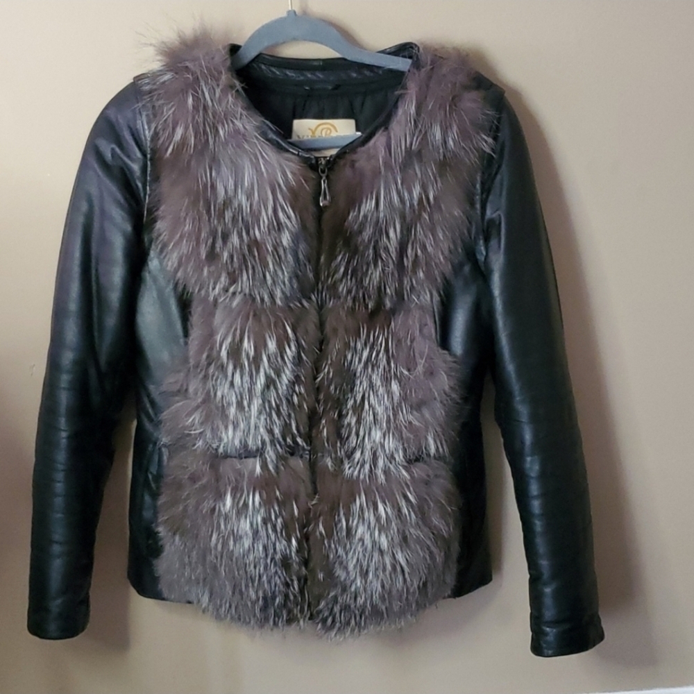 Leather Fox Jacket 3 In 1 With Removable Vest Lining - Picture 2 of 16